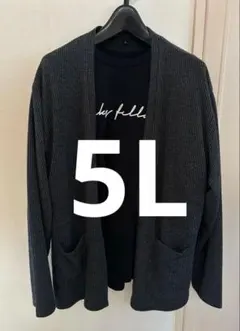 カーディガンアンサンブル　ブラック　5L