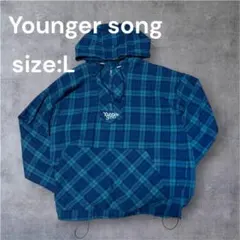 younger song チェック柄 プルオーバーパーカー Lサイズ