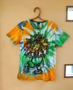 新品、未使用！【チャイハネ】ガネーシャ プリント タイダイ Tシャツのサムネイル