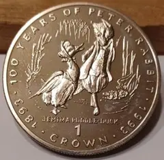 ピーターラビット誕生100周年記念 1993年 1クラウン 大きめの白銅貨6点 ピーターラビット 銀貨 コイン 1CROWN 100周年 記念 1993年