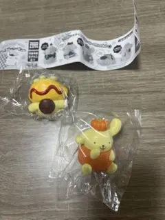 マイカラーフィギュアポムポムプリン オムイエロー　カボチャオレンジ　2点セット