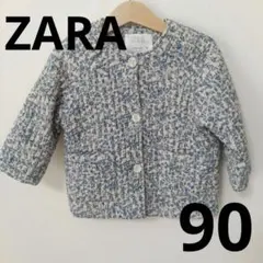ZARA キッズ アウター 90 1歳 2歳 花柄 キルティング パフジャケット