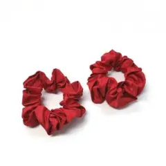 赤 シンプル シュシュ 2個セット