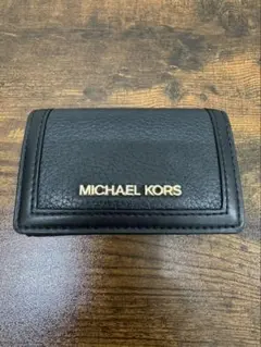 MICHAEL KORS ブラック レザー キーケース