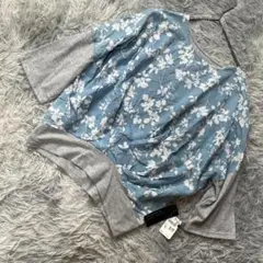 ✨大きいサイズ 4L✨ WORTH WORTH 花柄切替プルオーバー グレー系