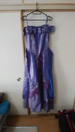 パープル ワンショルダードレス