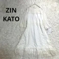 訳あり❗️新品タグ付 ZIN KATO総レース 花柄 刺繍 ワンピース ドレス M