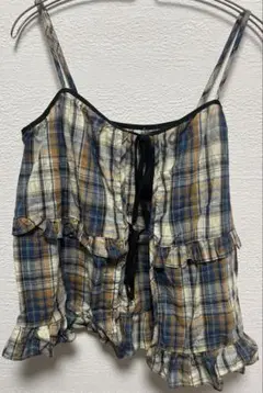 SHEIN FRIFUL チェック柄ビスチェ L ジレ チュール