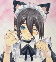 ほ*り様 ファンアート　手描きイラスト　アナログイラスト　色紙　水彩　原画