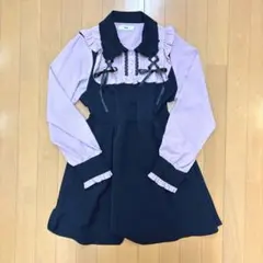 WEGO レースアップ付きヨークフリルワンピース