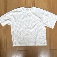 白　レースTシャツ　透ける素材　重ね着コーデ　しまむら　GRL
