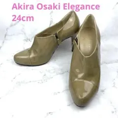 【美品】アキラオーサキ エナメルブーティー24 パンプス　日本製のサムネイル