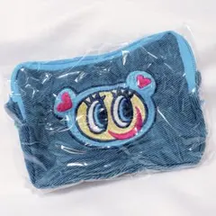 エンジェルブルー デニム風刺繍ポーチ ブルー ガチャ ナカムラくん