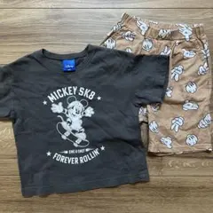 《Disney》ミッキー スケート 半袖Tシャツ パンツ セットアップ 100のサムネイル