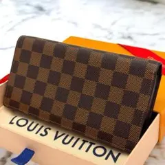 ルイヴィトン　美品　ダミエ　ポルトフォイユ　ブラザ　長財布　二つ折り財布　メンズのサムネイル