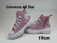 レア 希少 美品 コンバース ピンク 厚底 ハイカットスニーカー 19cm