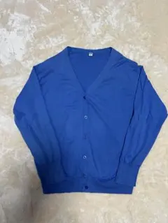 UNIQLO青のVネックカーディガン Lサイズ