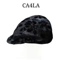 美品 CA4LA カシラ レース刺繍 ハンチング帽 ブラック