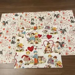 ハンドメイド　カットクロス　2種3枚　バレンタイン　アレキサンダーヘンリー他