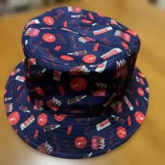 Coca-Cola 総柄 バケットハット ネイビー