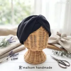 거즈 터번 블랙 블랙