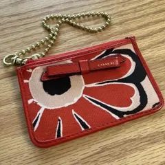 COACH 花柄パスケース IDウィンドウ付き