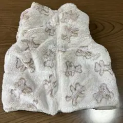 ベビー　ベスト クリーム色 クマ　80サイズ
