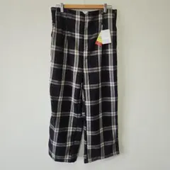 新品未使用　チェック柄 タックワイドパンツ 4L