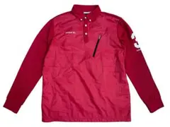 adidas golfアディダスゴルフ赤 長袖ポロシャツ L