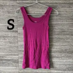 海外古着◎紫タンクトップ　レディースS パープル美品