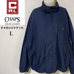 CHAPS ラルフローレン　ナイロンジャケット　刺繍ロゴ　フルジップ　古着