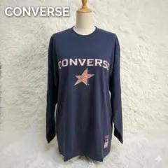 CONVERSE 新品タグ付き 長袖Tシャツ 日本製 ネイビー L 古着