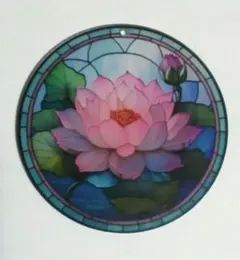 蓮の花 アクリル サンキャッチャー 壁掛け