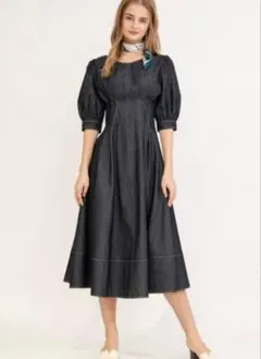 andcouture デニムウエストタックワンピース　(デニムワンピース)