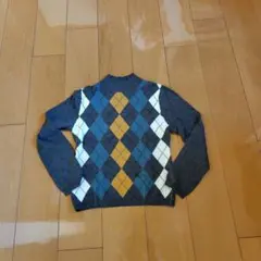 アーガイル柄 長袖ニットセーター