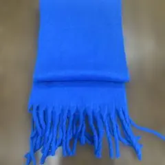 ボリュームフリンジマフラー ブルー