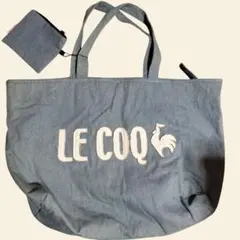 値引きしましたLE COQ デニムトートバッグ ポーチ付き未使用 美品