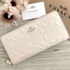 《新品未使用》COACH コーチ　長財布 ホワイト　エナメル　レザー　長財布