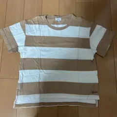 グリーンレーベルキッズ　Ｔシャツ　ベージュ×白　ボーダー　135㎝のサムネイル