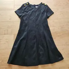 ☆Chloe☆ネイビーシンプルショルダー金ボタンワンピース☆美品サイズ記載１０☆