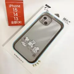 スヌーピー イーフィットiPhone15/14/13ケースクリア 耐衝撃8544