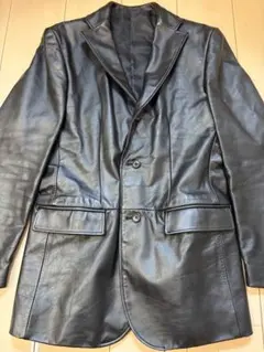 【COMME CA DU MODE】コムサデモード　レザーテーラード黒 本切羽