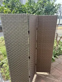 折りたたみパーテーション グレー ブラウン