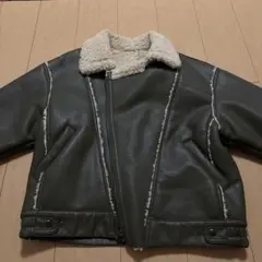 MOUSSY カーキ レザー ボア ジャケットサイズ1のサムネイル