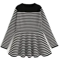 GRL グレイル　未使用　ボーダー柄ニットペプラムチュニック　ボーダー