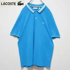 希少 LACOSTE ラコステ ラバー ワニ ロゴ 半袖 ポロシャツ