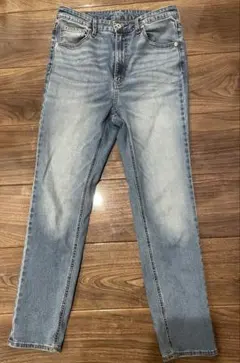 GU スキニーデニムパンツ ストレッチ有り ライトブルー　レディースXL