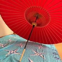 【ほぼ未使用品】 和傘 美濃和紙 赤
