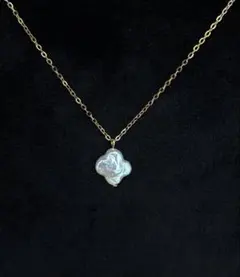 花形 淡水真珠 一粒パール シンプル ゴールド ネックレス 金属アレルギー対応
