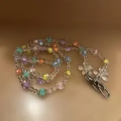カラフルビーズのスマホショルダーストラップ